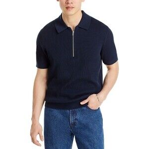 NN07 Polo Shirt Mens XXL Navy Half Zip Pullover Short Sleeve Knit HANSIE $185